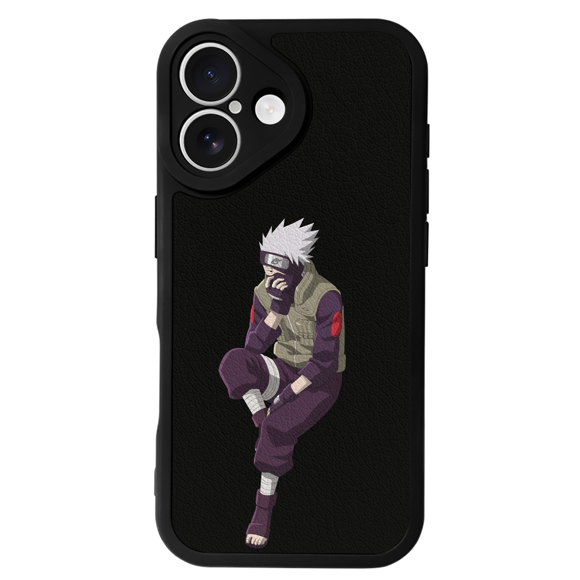 （画像用） NARUTO -ナルト- はたけ カカシ Hatake Kakashi 【iPhone 16シリーズ対応】シリコンスマホケース（レザー調） 材質：シリコン